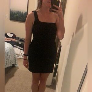 Lulus one shoulder black mini dress